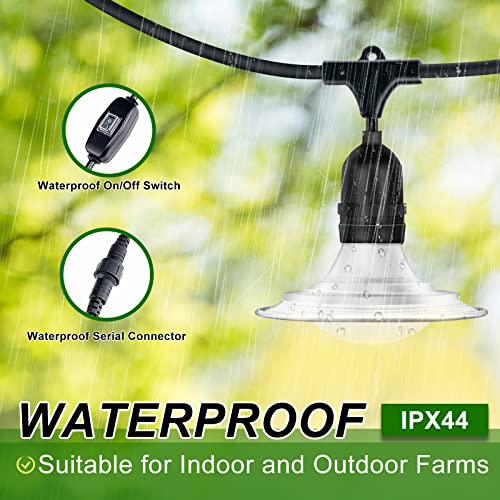 AOBMAXET LED Outdoor Grow Lights with Timer, Greenhouse String Grow