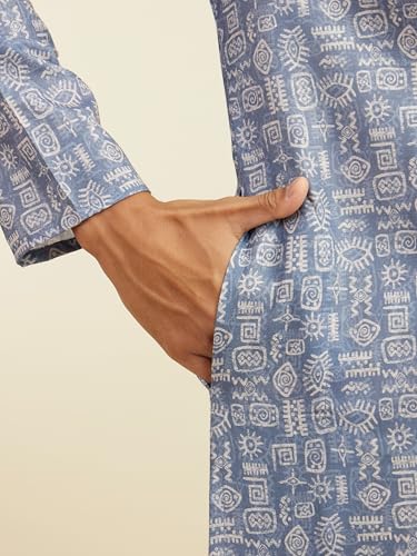 Image of DIWAS BY MANYAVAR Men's Cotton Blend Printed Kurta (1pc)