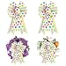 Estivaux 2 Pieces Easter Bows for Wreath, Happy Easter Wreath Bows White Burlap Bows Colorful Dots Stripes Bows Bows for Front Door Easter Spring Birthday Party Decorations