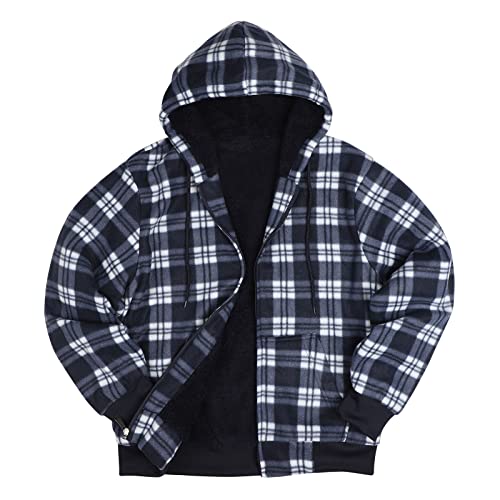 Image of Gary Com Heavyweight Sherpa Hoodies for Men, Thick Fleece Lined Full Zip Up Winter Warm Sweatshirts Work Jackets