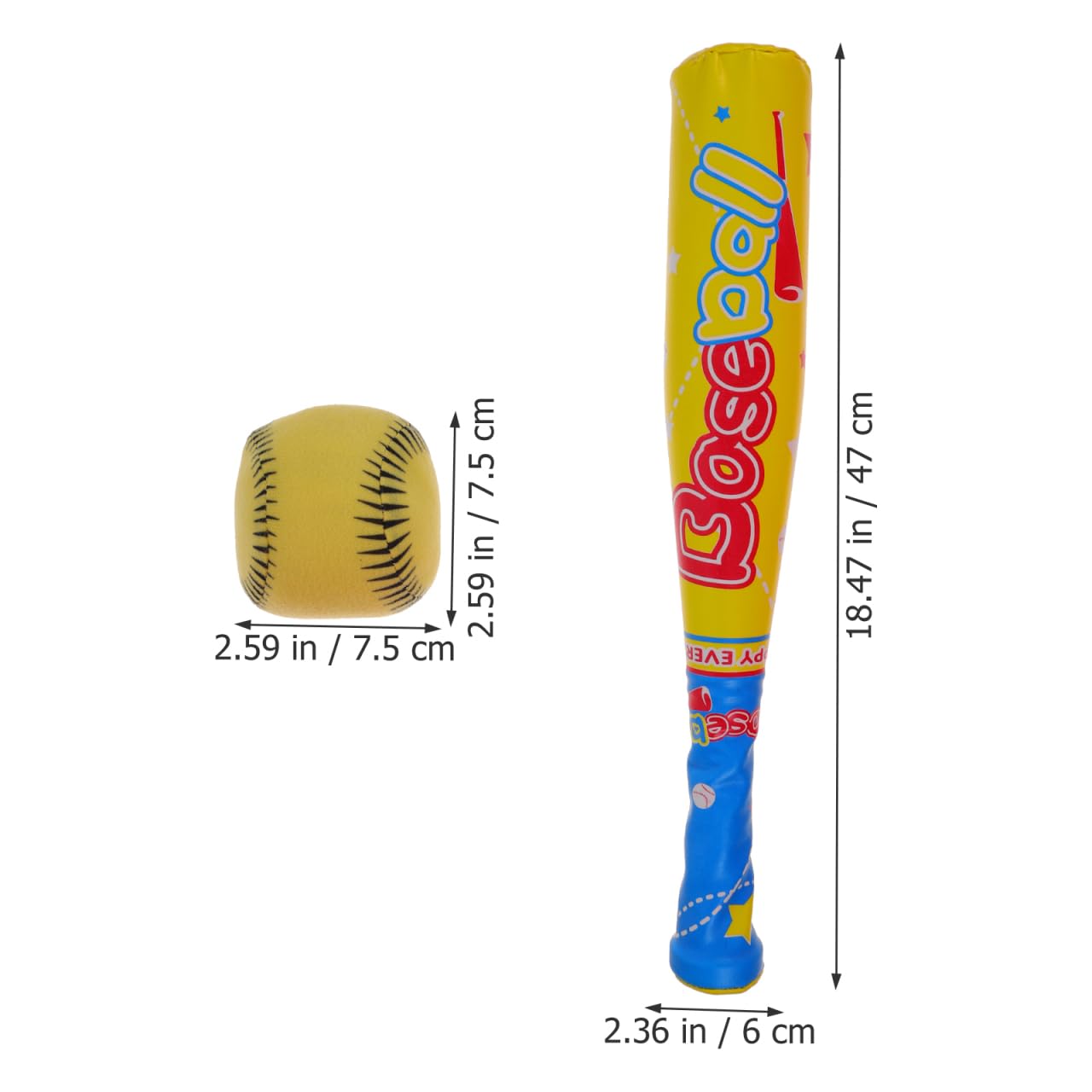 Juego De BéIsbol Infantil con Bate De Espuma Eva Seguro Y Ligero Kit De Juguete Deportivo para NiñOs Y Niñas TamañO 15.7X2.4X2 in Colores Surtidos Ideal para Juegos Al Aire Libre