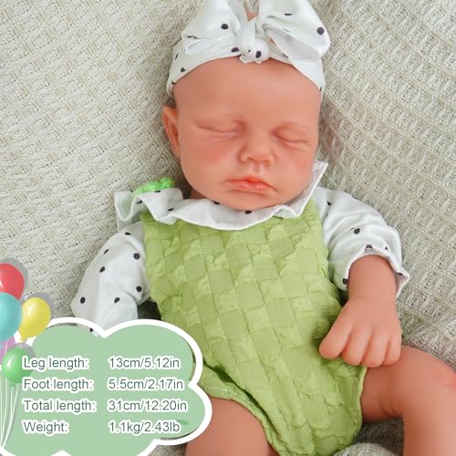 Muñeca bebe realista de silicona 12.2 pulgadas miniatura 5