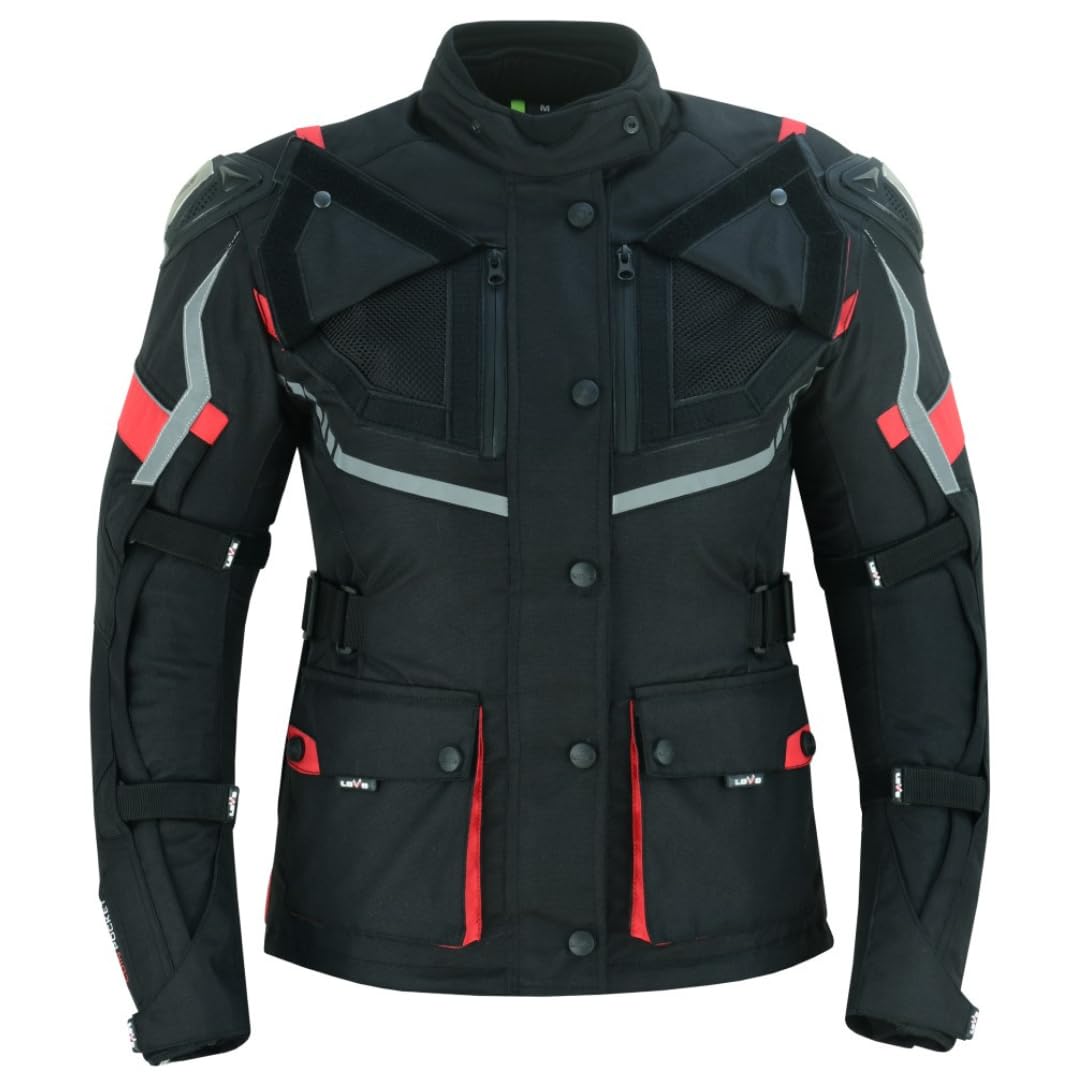 LOVO - Chaqueta Moto Tricapa 4 Estaciones Mujer - Chaqueta Moto Mujer con Protecciones para Verano e Invierno - Cazadora Moto de Alta Resistencia con Longitud 3/4 - Comodidad y Seguridad Todo el Año