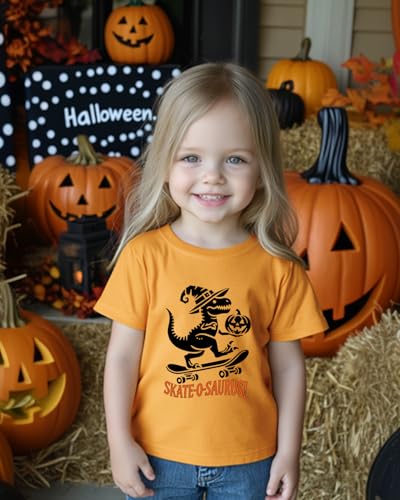 Pumpkin Shirt Toddler Halloween Shirt for Kids Boys Girls Halloween T-Shirts Ghost Clothes Short Sleeve Cotton Tee 2T-8Y3