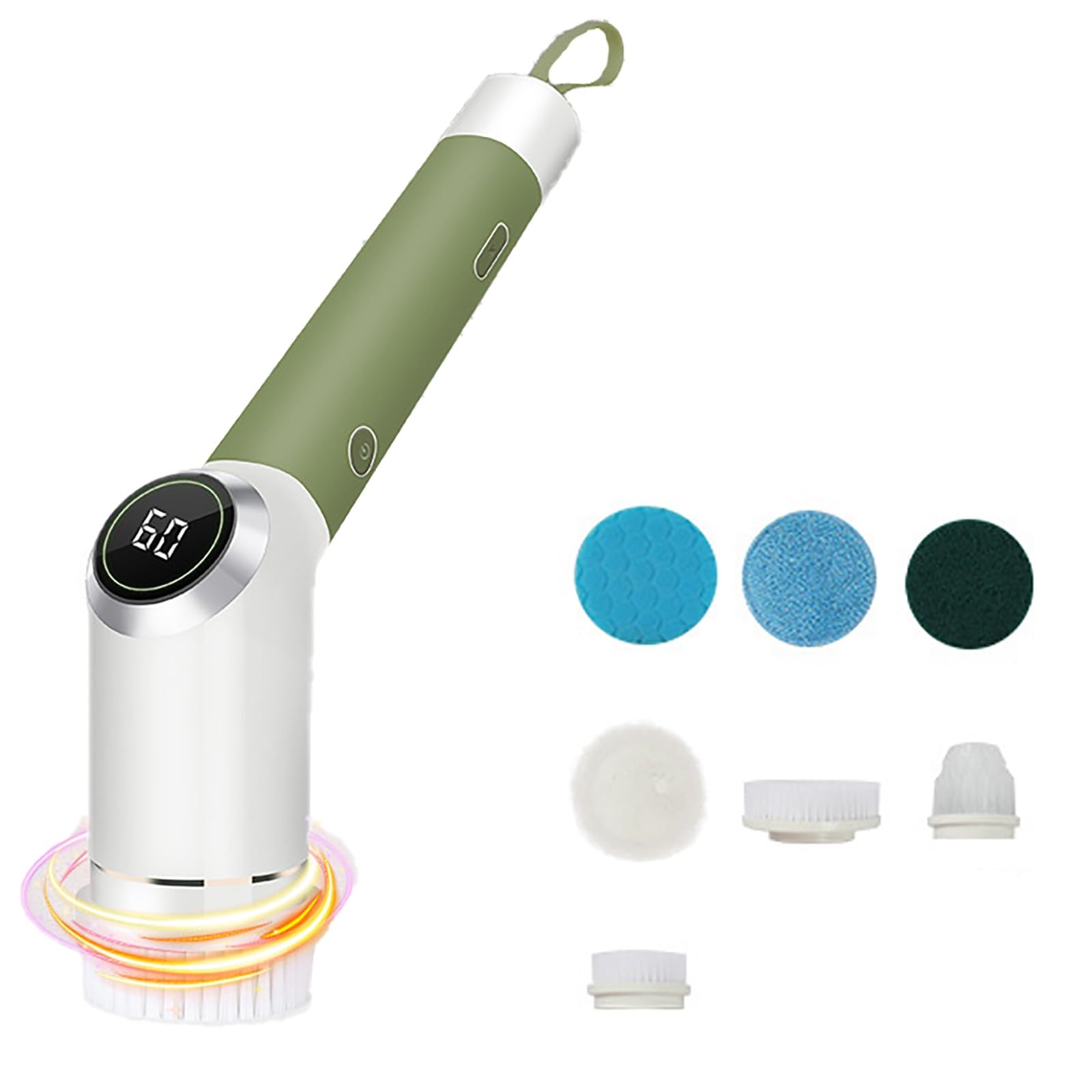 Electric Spin Scrubber Cordless Powerful Scrub Brush with 7 Replaceable Brush and 2 Speeds Power Display 2000mah Heads
