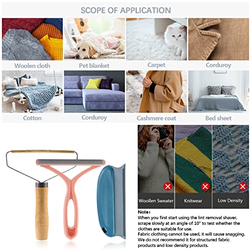 Fusselentferner 3 Stück Tierhaarentferner Katzenhaarentferner Fusselbürste Kleiderbürste für Teppich Kleidung Sofa Gewebte Mäntel Hundehaare Katzenhaare Bett