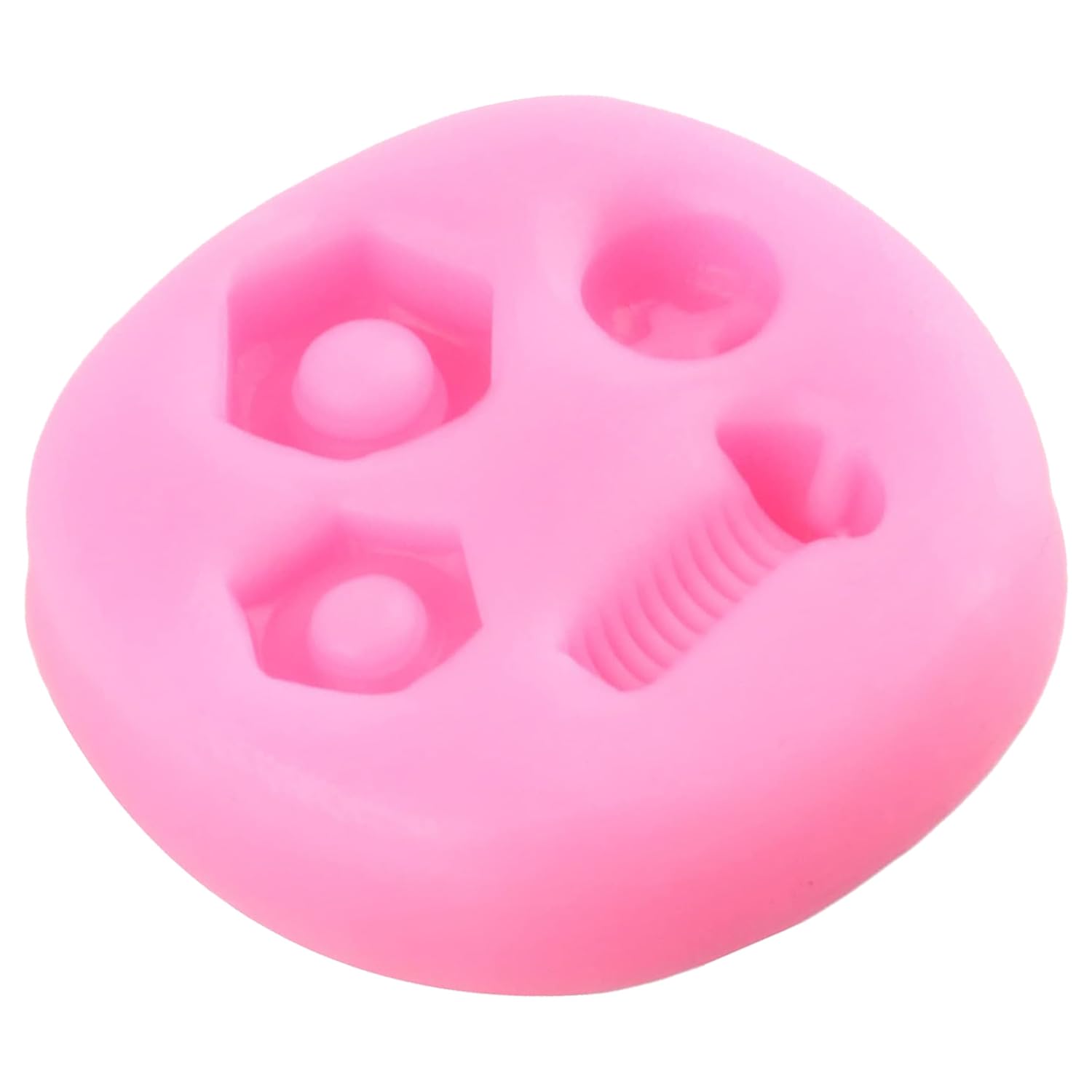 Herramientas de mano Molde de silicona con tuerca de tornillo para fondant para decoración de pasteles, cupcakes, chocolate, caramelo, pasta de goma, arcilla polimérica