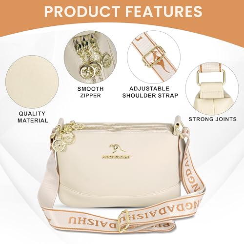 Image of Storite PU Leather Sling Bag, Crossbody Bag with Multi-Compartment for Women and Girls With Adjustable Shoulder Strap -(25x16x9 cm)