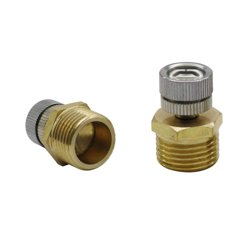 Schnellanschluss-Gartenschlauch, 90 Grad, fächerförmig, Niederdruck-Messingdüsen, 3/16 Zoll Gewinde, Zerstäubersprüher, Gartenbewässerungssprinkler, 40 Stück (Farbe: Silber)