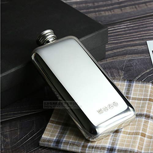 Wentworth- Pewter Flask Tin Hip Flask-854P- 3Oz/85Ml (Approx.) W/Brown Leather Pouchlead-Free Pewter Handmade In Uk #TOP5