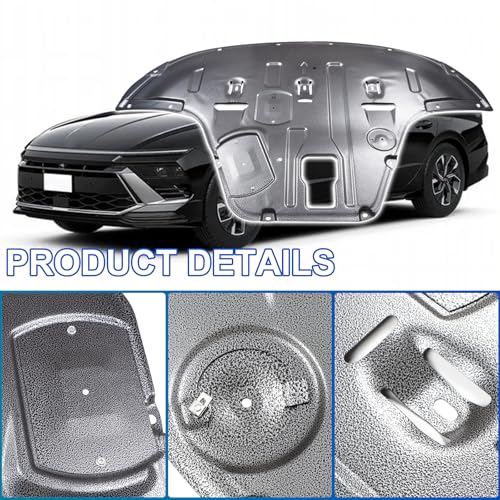 Image of Front Engine Guard Mud Flaps w /Screw Hardware Compatible with 2024 2025 Hyundai Sonata Engine Splash Shield Under Car Shield Cover Board