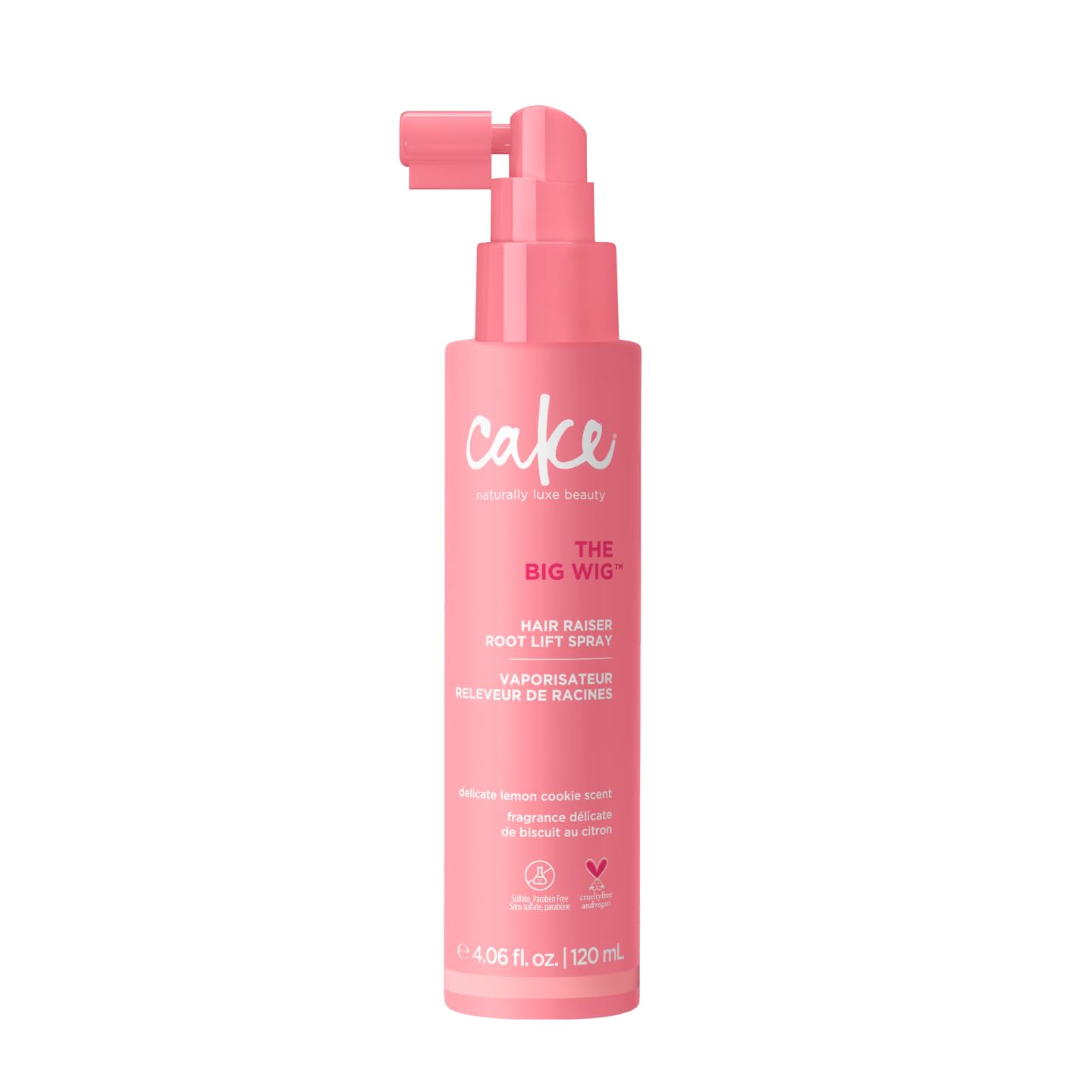 Cake Beauty Volumizing Root Lift Spray, The Big Wig Hair Raiser- 2x Mega Volume for 72H - 450 Degree Heat Protection & Touchable Brushable Feel, 4 fl