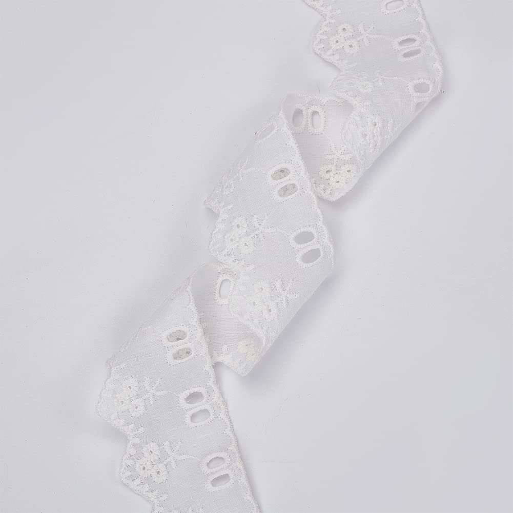 Rotolo Di Pizzo In Cotone Bianco - 2 Metri, Larghezza 26 Cm, Bordo Smerlato - Foto 11