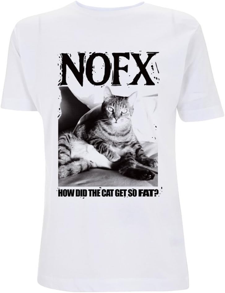 Official NOFX - How Did The Cat Get So Fat - White Mens T Shirt