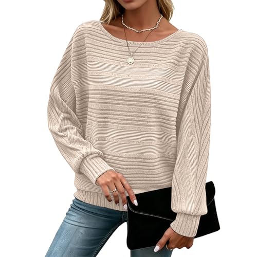 Image of Women's Batwing Tunic Tops, Long Sleeve Shirts Blouses, Business Casual Sweater for Office Work