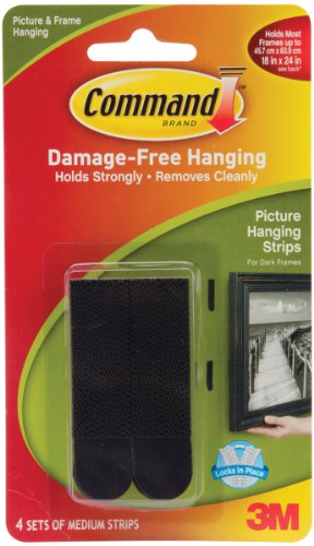 3M Bulk Buy Command Medium Picture Hanging Strips Black 4 Sets Pack (3-Pack)