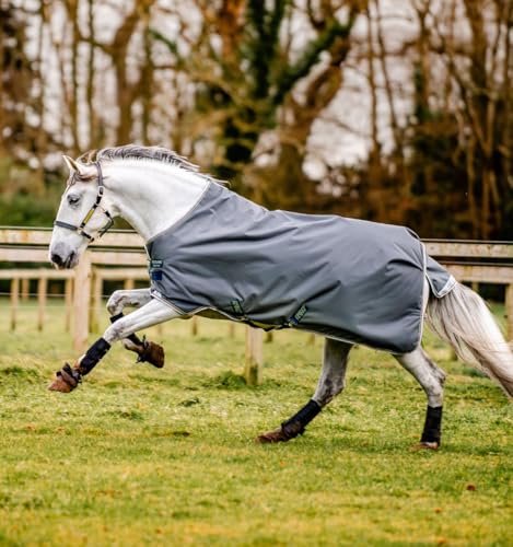 Image of Horseware Amigo Bravo 12 Original Turnout 100g - Shadow /Navy & Lime, 72 inches