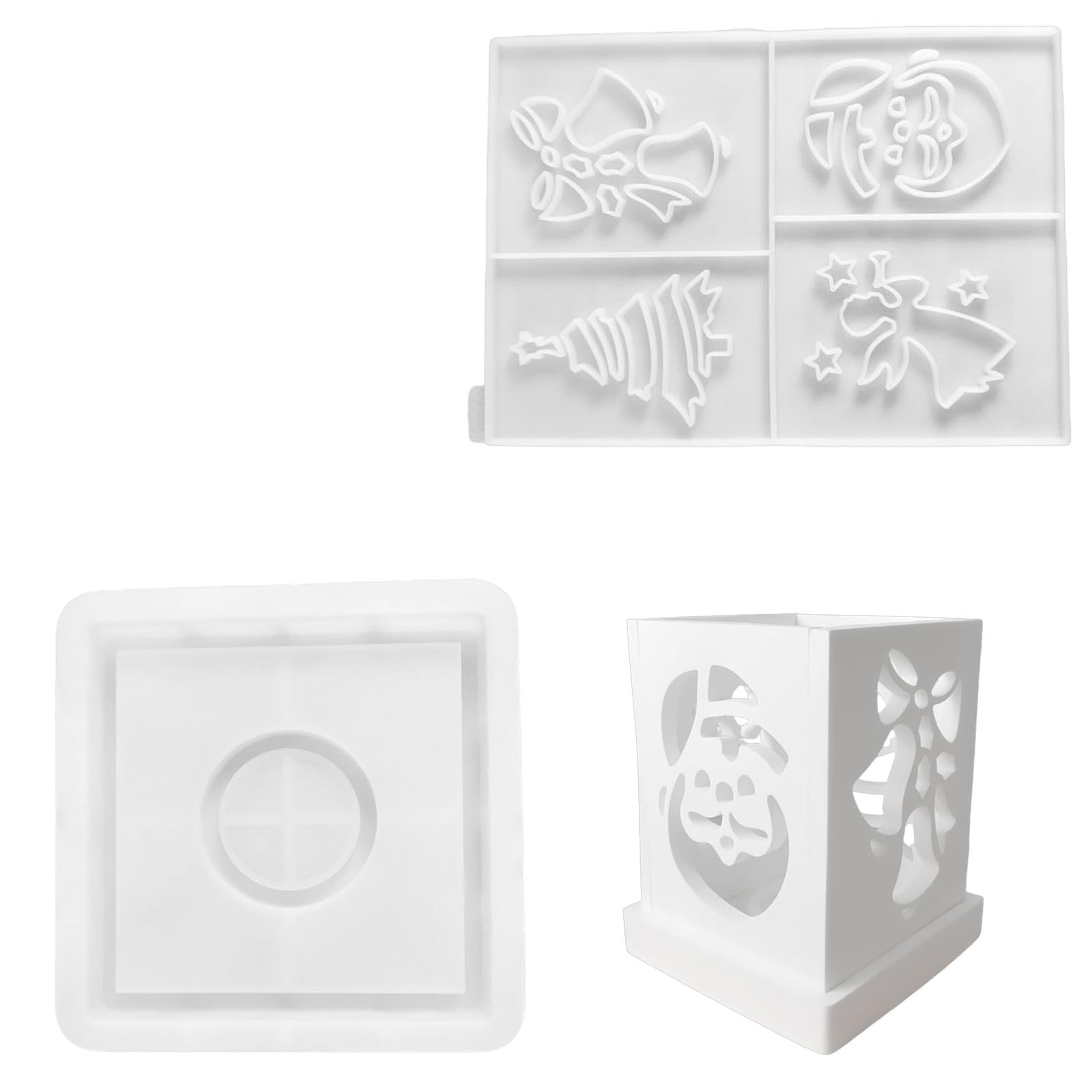Moule en silicone multi-usages en forme de maison - Moules en silicone pour décoration en plâtre - Moule détaillé 3D pour maison de Noël - Moule de décoration de mariage