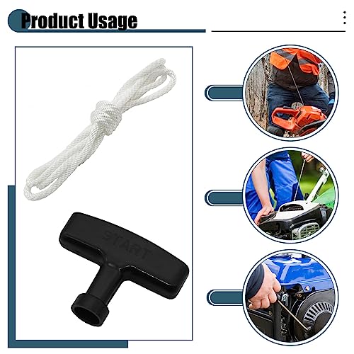 Image of 2 Set 4ft Pull Cord Rope with Recoil Starter Handle | For GX200, For GX120, For GX240, For GX270, For Champion Generator