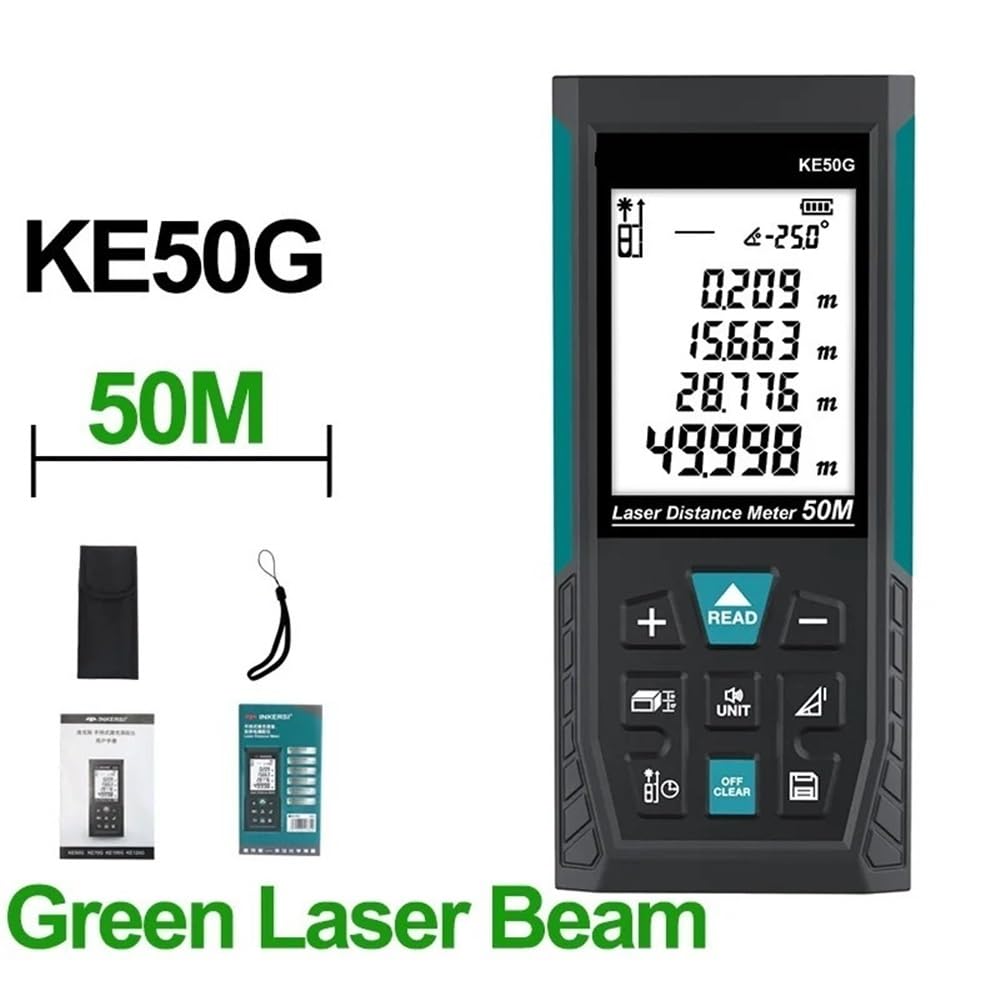 Cyfrowa miarka laserowa 40M dalmierz laserowy dokładny miernik odległości ruletka konstrukcyjna Trena Lazer dalmierz(KE50G 50M)