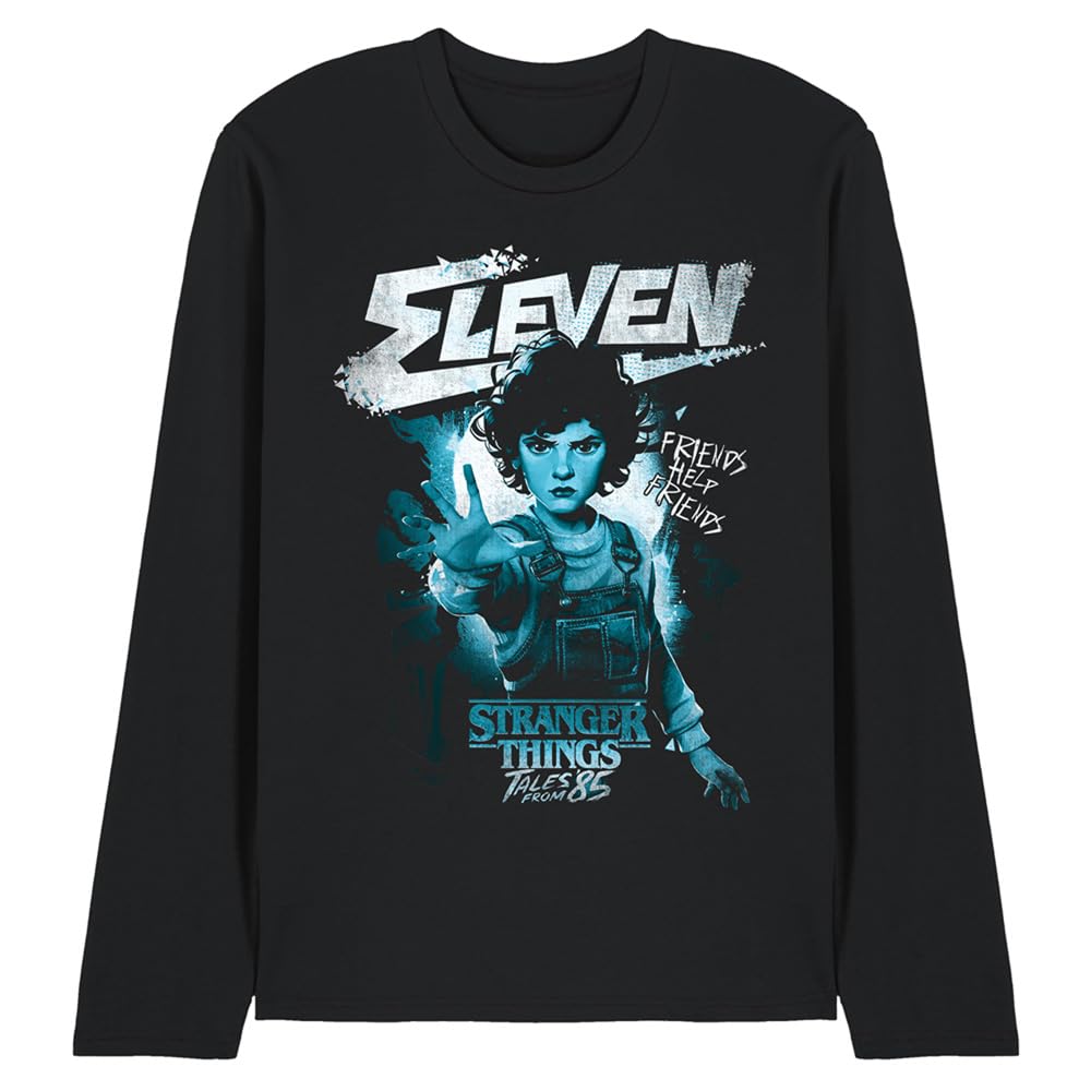 Stranger Things Tales from 85 Eleven Mono Unisex Long Sleeve T Shirt, Black, Medium