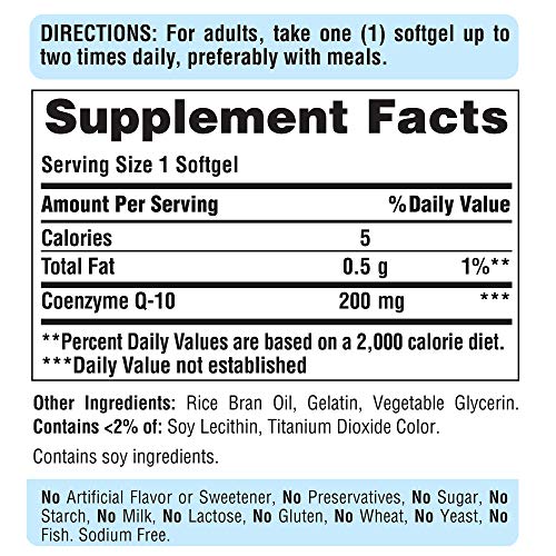 Puritans Pride Coenzima CO Q10 200mg 120 Cápsulas, Produto Importado