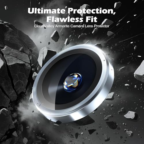 Image of PACK OF 2 Titanium Camera Lens Protector for iPhone 17 White 9H Tempered Glass HD Clear Camera Guard Scratch Resistant Drop Protection Anti Fingerprint Case Friendly Waterproof Anti Bubble Easy Install