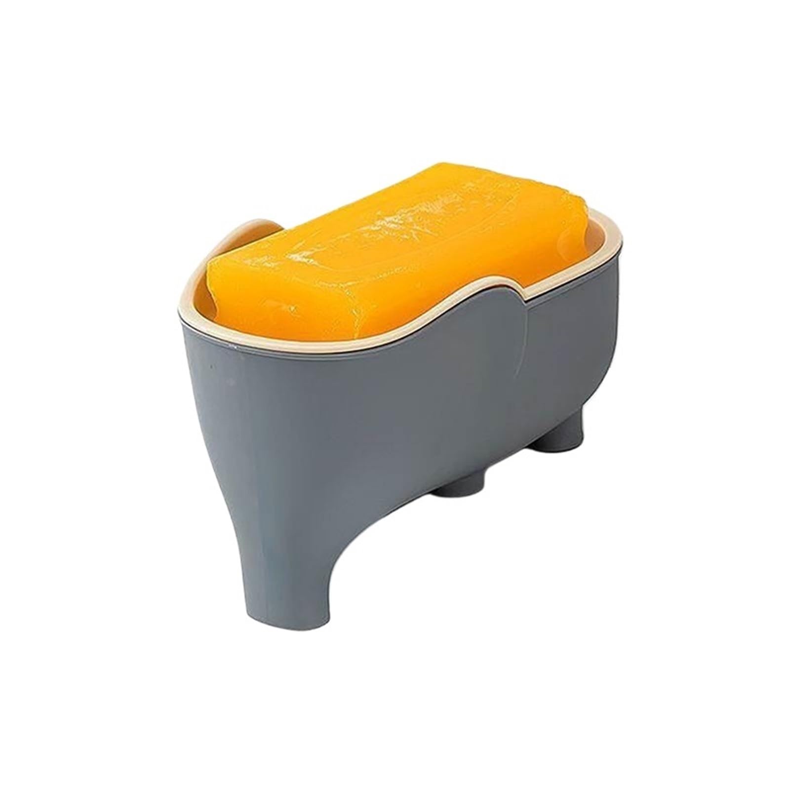 Soap Dish Double Layer Creative Elephant Shape Soap Box Dish Drainable Holder Waterproof Drain Rack Container Tray