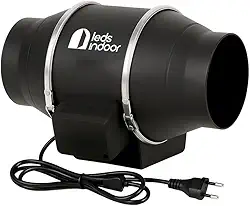 Exaustor Turbo leds indoor 125mm Com Dimmer | 40W, 310 m³/h | – Silencioso e Potente - Ideal para Banheiros, Cozinhas e Ambientes Fechados (220V)