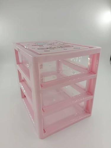 Miniatura 10 de Bonita caja de almacenamiento para niñas con cajones de recepción de escritorio de varias capas con asa de lazo rosa (seis capas (7.06 x 5.22 x