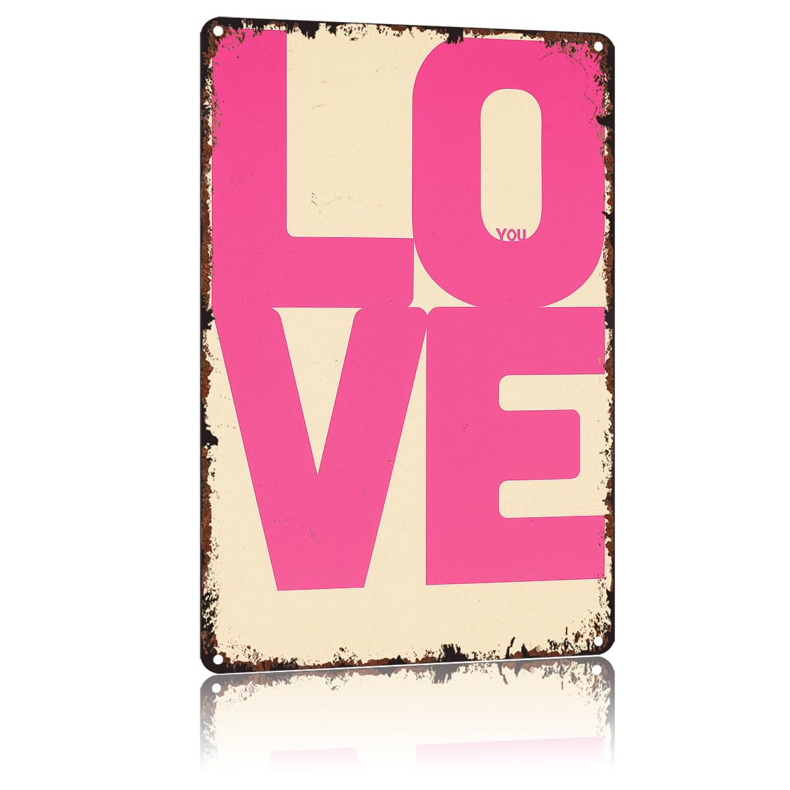 Warm Love Theme Retro Plaque 8x12 Inch, Sweet Style Aluminum Decor For Living Room