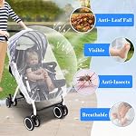 South to East Mosquito Net pour Poussette, Couverture de Poussettes Bébés avec Sac de Rangement, Filet de Mosquito Portable Respirant pour Bassinet, Siège Auto, Mini Lit bébé, Essentiels d'été pour le camping & Voyages (blancs)