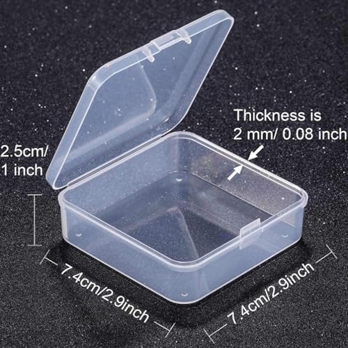 Image of Jetec 30 Pieces Mini Plastic Clear Beads Storage Containers Box for Collecting Small Items, Beads, Jewelry, Business Cards, Game Pieces, Crafts (2.9 x 2.9 x 1 Inch)