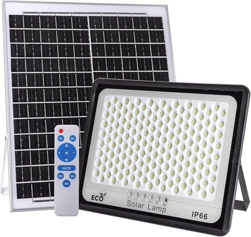 Stanlips 300W LED Solar Flood Lights, 25000MAH Street Flood Light Outdoor IP66 Waterproof with Remote Control Security Lighting for Parking Lot, Yard, Garden, Swimming Pool, Pathway (Modern, 300W)