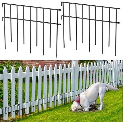 Animal Barrier Fence, 19 Pack 13 in(H) X 26.2 ft(L), No Dig Dog Fence Barrier, Rustproof Metal Rabbit Fence for Garden, Fence Gap Filler Panels for Dog Rabbits, Garden, Patio Cover