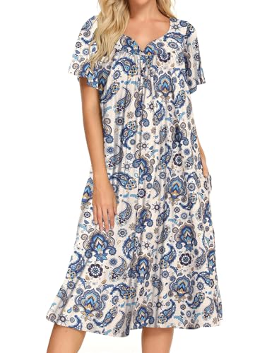 Bloggerlove Cotton House Dress with Pockets Paisley...
