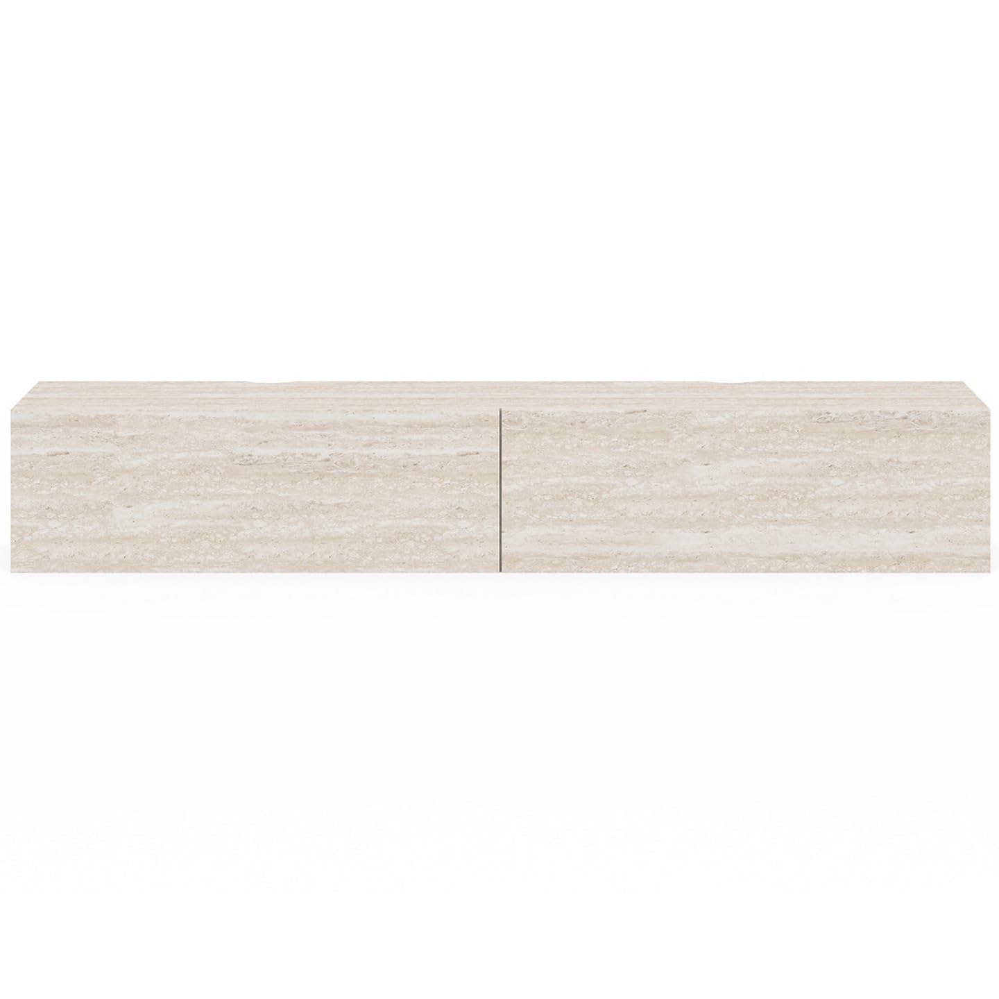 IDMarket - Mueble de TV 180 cm colgante Elio 2 puertas de madera efecto travertino