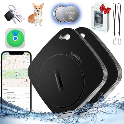 Item Finders Works with Find My,Key Finders&Trackers Item Key Tracker Find My Key Locator Luggage Key Finder Locator with Sound Bluetooth Tile Tracker for Keys Bags Wallets Pet Phone,Anti-Lost 2 Pack
