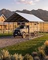 Garvee 20x20x14 ft Metal Carport Kit, Vertical Roof Car Port for 2 Cars