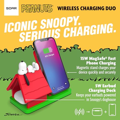 Image of SOAR Peanuts Wireless Charging Station Red Dog House
