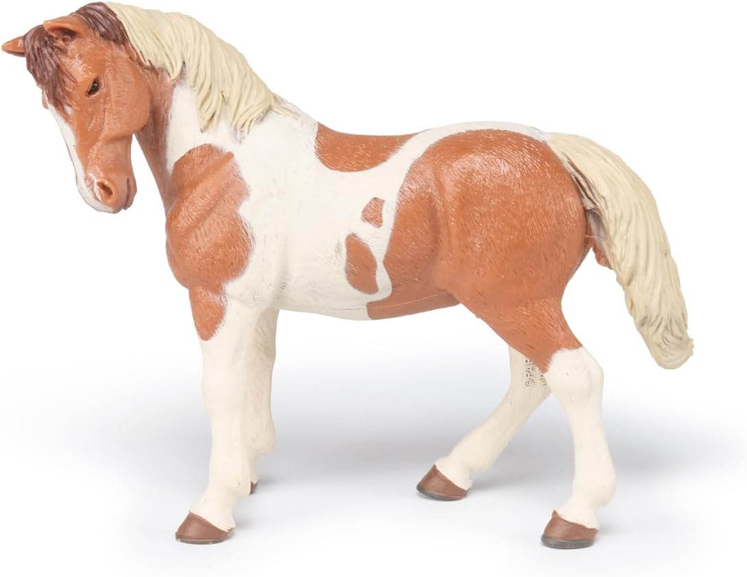Papo - Realistic Pinto Mare Figure - Ages 3+ - Horses Collection - Creative Play Equestrian World - Gift Idea Toy for Girls and Boys