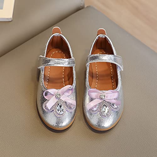 Fashion Summer Children Sandals Girls Casual Shoes Flat Bottom Lightweight Rhinestone Crystal (Silver, 10.5 Toddler)4
