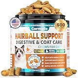 Cat Hairball Support Chews – 500 Crunchy & Creamy Texture Hairball Treats for Cats – Texture Indoor Feline Digestion Formula, Hairball Control & Cat Digestion Support, Chicken & Krill Flavor