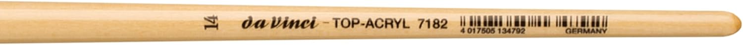 da Vinci Oil & Acrylic Series 7182 Top Acryl Paint Brush, Bright White Synthetic with Long Natural Polished Handle, Size 14 (7182-14)