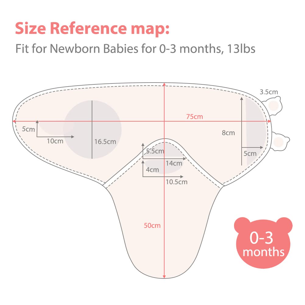 Vicloon Baby Swaddle Coperta, 2 Pezzi in 100% Cotone, Sacco Nanna per Bebè Regolabile, Copertina Avvolgente per Fasciature 0-3 Mesi, Taglia S (Gelato e Coniglio)