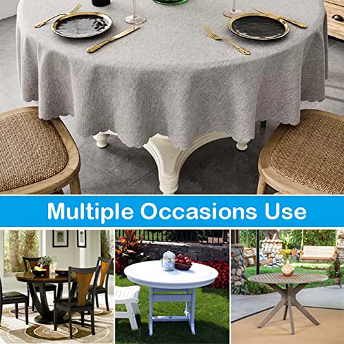 Nappe de table circulaire en lin pour repas de cuisine lavable - 6