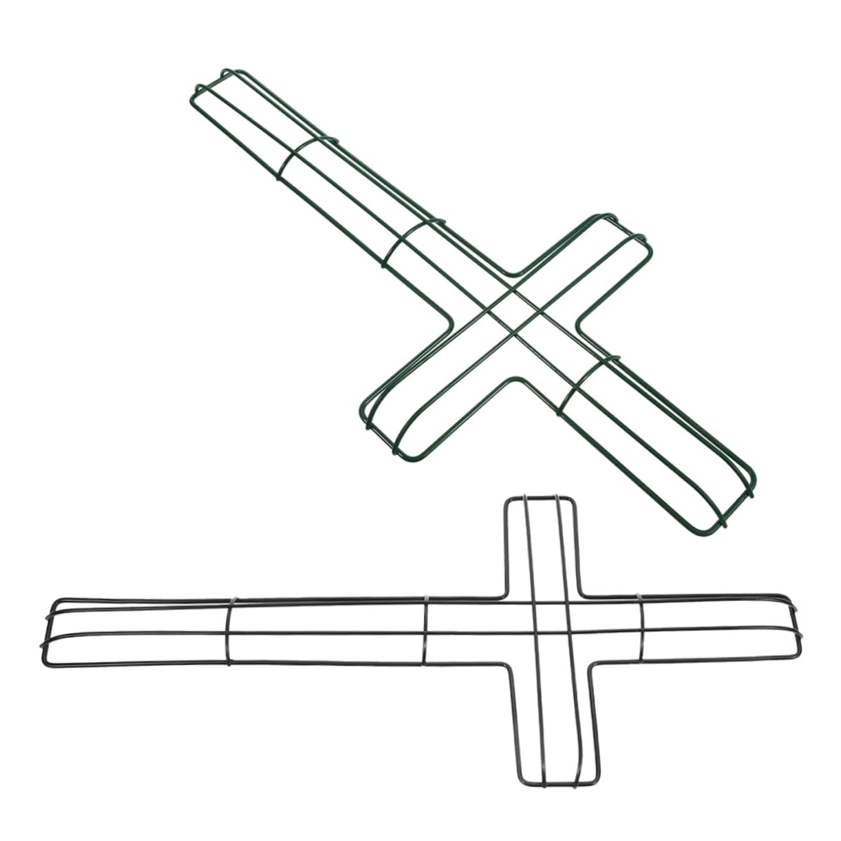 ULDIGI 2pcs Cross Shaped Metal Wreath Frame Wreath Form for Floral Arrangements for Easter Christmas and Seasonal Decorations Sturdy Wire Garland Supplies