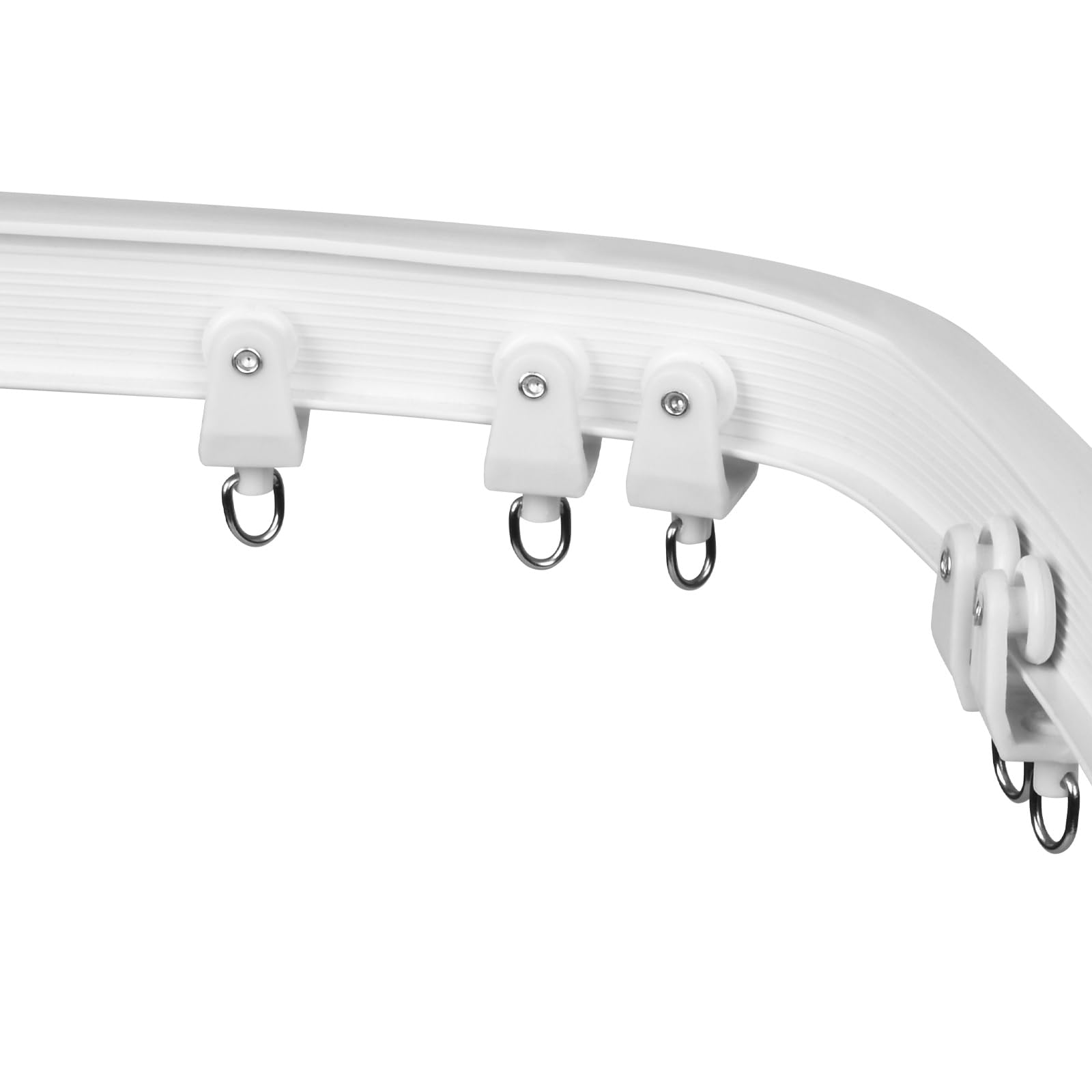 Gordijnrail Track Rollers - 40 Gladde Rollen + 89 Accessoires - Geruisloze Gordijnglijders Zwart Voor Douche, Camper & Woondecoratie