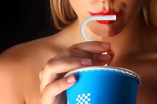 Miniatura 2 de 7 popotes de plástico reutilizables antiarrugas, divertidos popotes sin arrugas, evitan arrugas de labios y pajitas de plástico duraderas e intactas