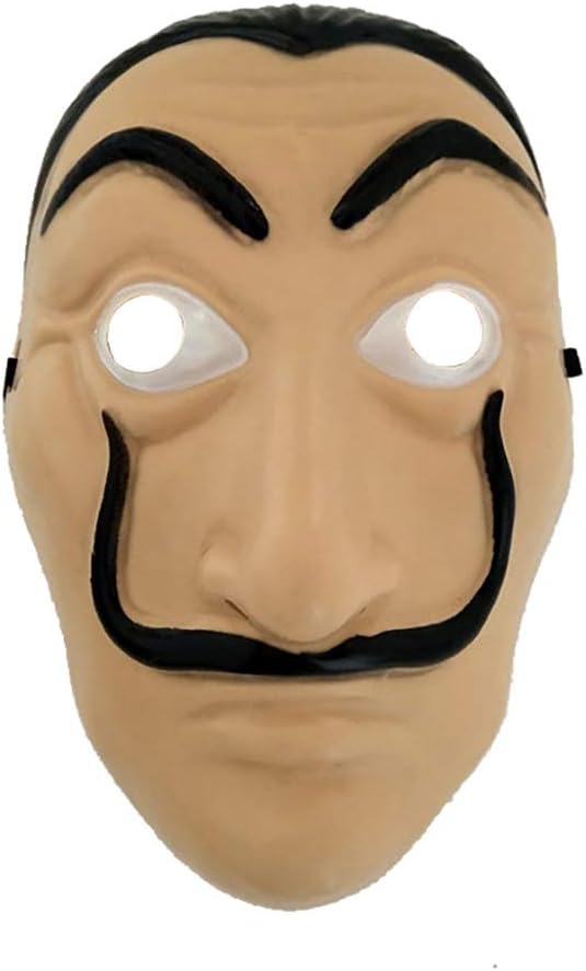AODEW Salvador Dali Original La Casa De Papel Mascara Money Heist Face Mask PVC Mask Cosplay Realistic Movie Prop Face Mask